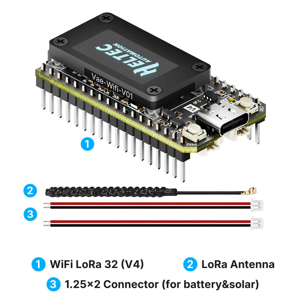 Heltec LoRa32 V4 ESP32-S3 SX1262 LoRaWAN 868MHz 915MHz Development Board with 0.96 Inch OLED, WiFi & BLE Mesh Network for IoT