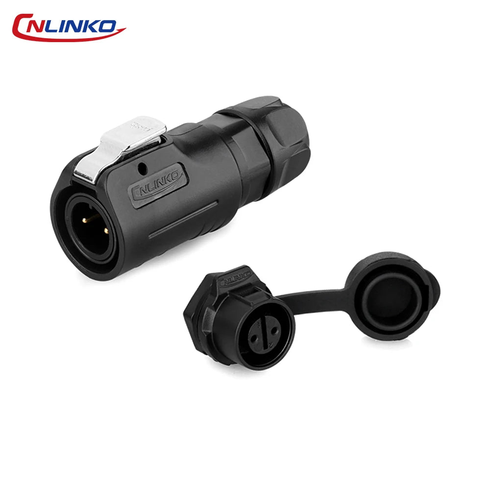 CNLINKO M12 IP68 Circular Solder Connector Male/Female Panel Mount PBT Housing Quick Lock for Marine & Industrial Automation