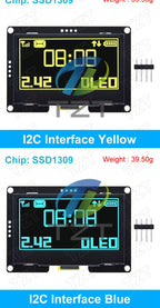 2.42 inch 2.42" OLED Display Module 128x64 LCD HD Screen Module SSD1309 7 Pin SPI/IIC I2C Serial Interface for Arduino UNO R3