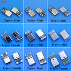 USB 3.1 Type C Connector 24 /8Pins Male/Female Socket Receptacle Adapter to Solder Wire & Cable 24 Pins Support PCB Board