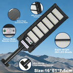 12000W Solar Lights Commercial LED Outdoor Dusk To Dawn Solar Street Lamp Waterproof Backyard Garden Security Lighting IR Sensor