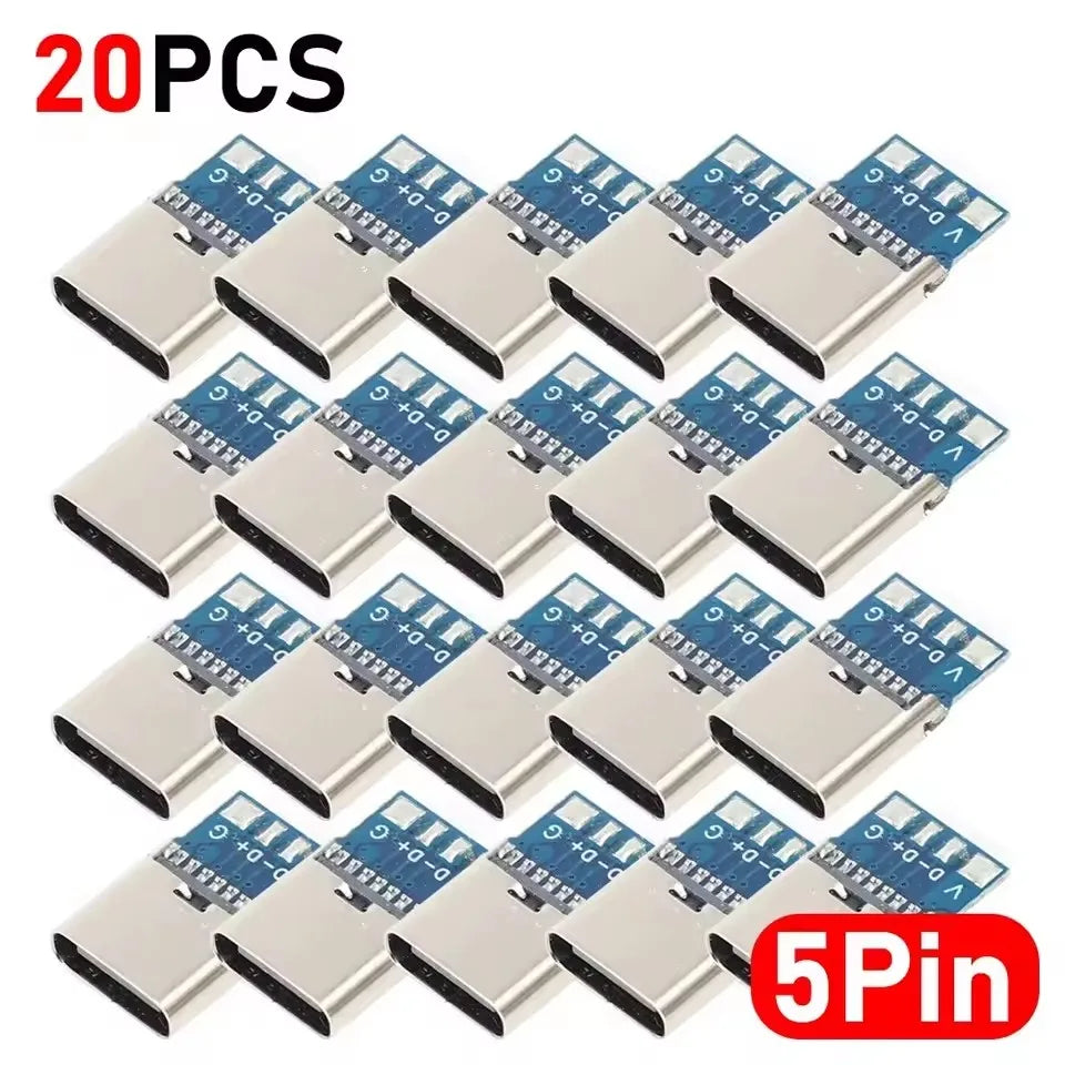 20-1pcs 5/6Pin Type C Female Connectors Usb Electric Terminals Welding DIY Data Cable Support PCB Board Jack Equipment Repair