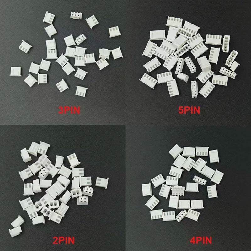 100Pcs XH2.54 2/3/4/5Pin TJC3 Terminals Plastic Housing Shell + XH 2.54 2P 3P 4P 5P Straight Needle Pin Wafer Wire Connector