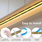 12V 24V COB LED Strip Light 3000K 4000K 6000K Black PCB 320LED/m High Density Lighting for Kitchen Cabinets Flex Tape RA90 IP30