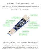 Waveshare USB RS485 E Converter, FT232RNL Isolated Bidirectional Adapter with RJ45 T568B Industrial Interface