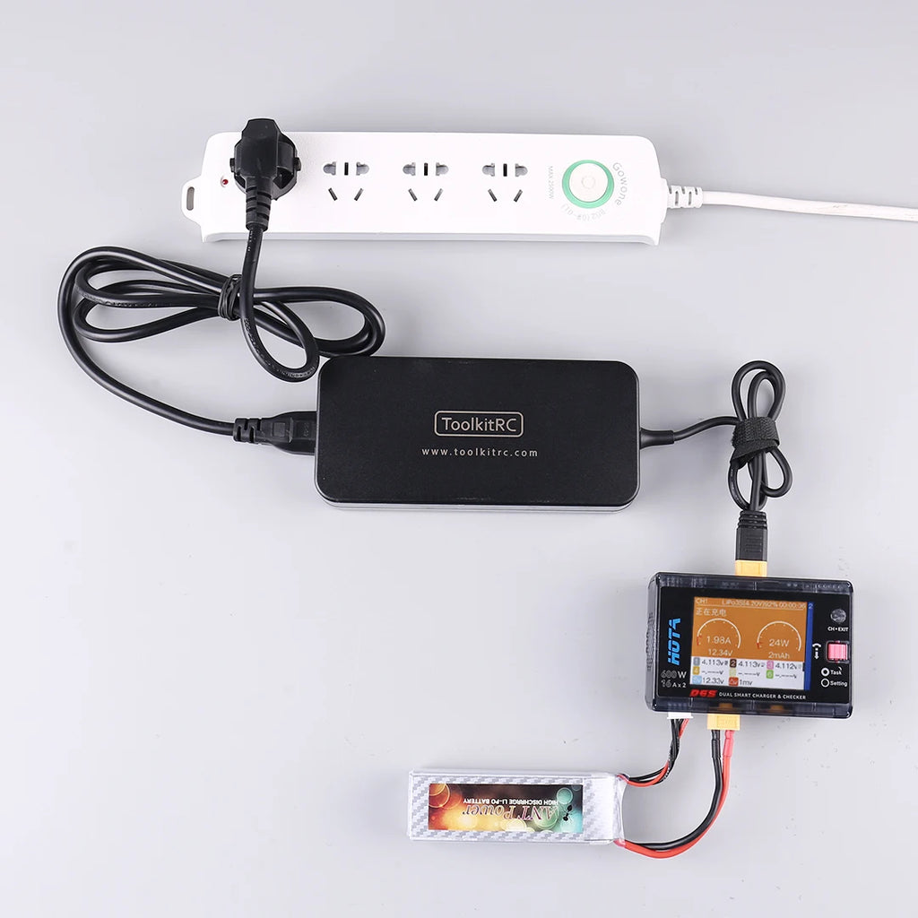 HOTA D6S RC Lipo Battery Charger Magnetic Suction Dual Channel Smart Balance 600W High Power 1-6S Smart Balance Charger