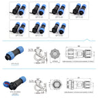 SP13 2/3/4/5/6/7/9 Pin Panel Mount Waterproof Aviation Connectors Plug Socket IP68 Electrical Cable Wire Connector male & female