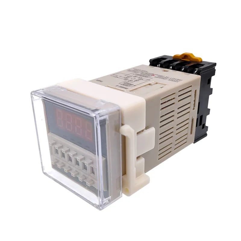DH48S-S 12V Time Relay 220VAC 24VDC Repeat Cycle SPDT with Socket DH48S Series Delay Timer with Base