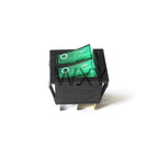 2Pcs KCD2 Double Boat Rocker Switch 6 Pin On-Off Position with Green Red Lights 20A 125VAC/16A 250V - Black No Light Option