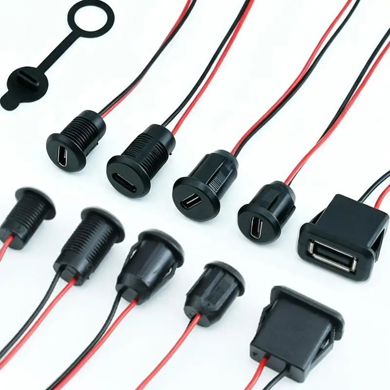 Waterproof USB C Female Charging Port Connector 1Pcs Chassis Mount Jack for DIY Electronics Project Use
