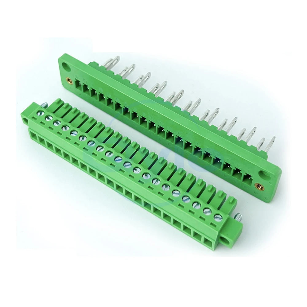 (1 pcs) 2EDGWB - 3.5mm 3.81mm Wall-Mounted Fixed Plug-in Terminal Block with Lugs KF 15EDGAM/KM Complete Set 3.5 3.81 2~24P