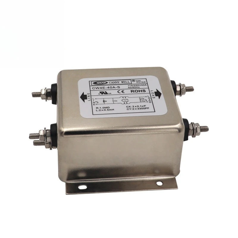CW4E40AS Single Phase 220V AC EMI RFI Filter Noise Suppression for Home Appliance Power Supply DIY