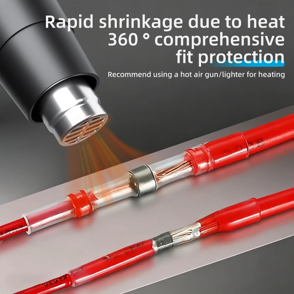 100~1000Pcs Heat Shrink Butt Terminals with Solder ,Solder Seal Wire Connectors,IP67 Waterproof Electrical Equipment Connection