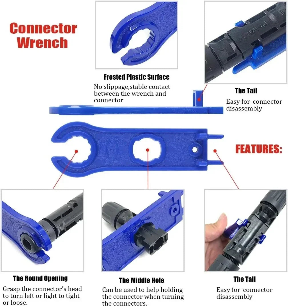 600/400/200/100/40/20/10 Pcs Photovoltaic Solar Connector Kit 1000V 30A Panel Solor Connectors for PV/MC Cable 2.5/4/6mm2