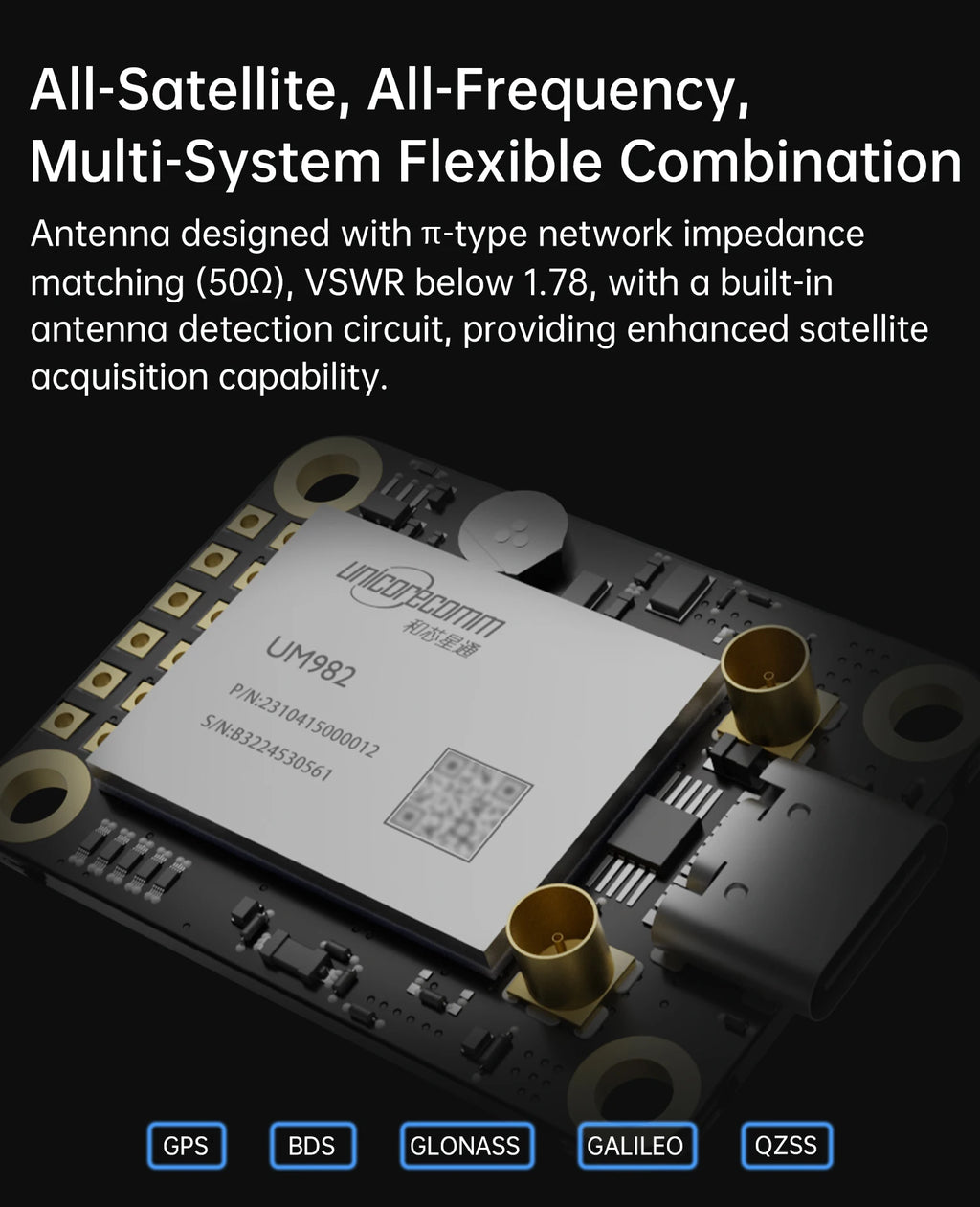 WITMOTION UM982 GNSS Receiver RTK Module ZED-F9P UM980 Sensor GPS BDS GLONASS /Galileo For High Accuracy Drones Positioning