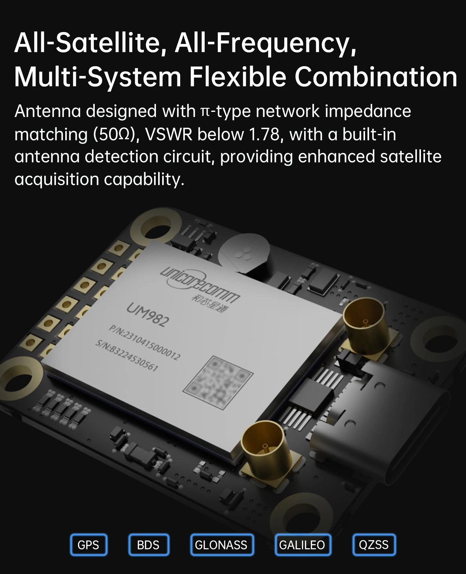 WITMOTION UM982 GNSS Receiver RTK Module ZED-F9P UM980 Sensor GPS BDS GLONASS /Galileo For High Accuracy Drones Positioning