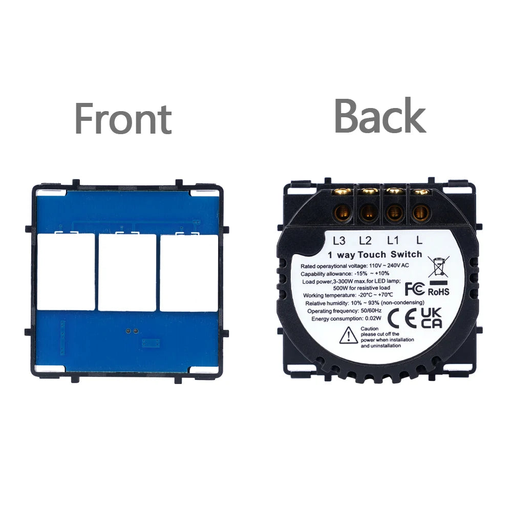 TAWOIA 1/2/3Gang Wall Touch Switch 1/2/3Way Function Base Stair Switches Spare Parts Sensor 157Glass Panel DIY Free Combination