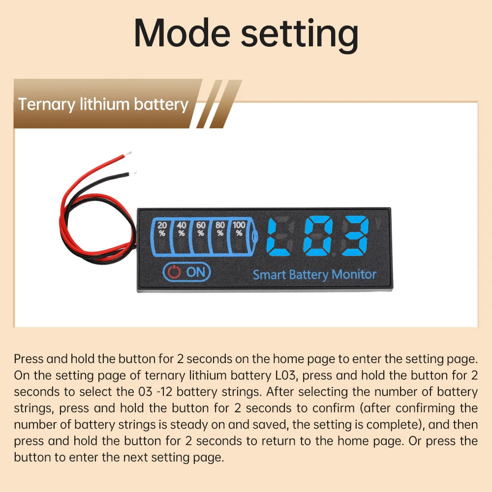 3-14S 1-7S 2-8S LED Battery Voltage Level Indicator Charge Acid/Lithium Universal 18650 Battery Charge Indicator Board DC 7-55V
