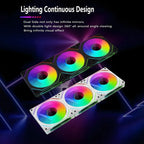 LDPCSJ PRISM 4 PRO 120mm PC Case Fan Equipped with ARGB Controller, 4-Pin PWM Silent Cooling Fan,12V 3Pin Addressable ARGB,45.2CFM High Airflow 600-1500RPM Synchronizable RGB Fan for Gaming Desktop Water Cooling Computer Chas