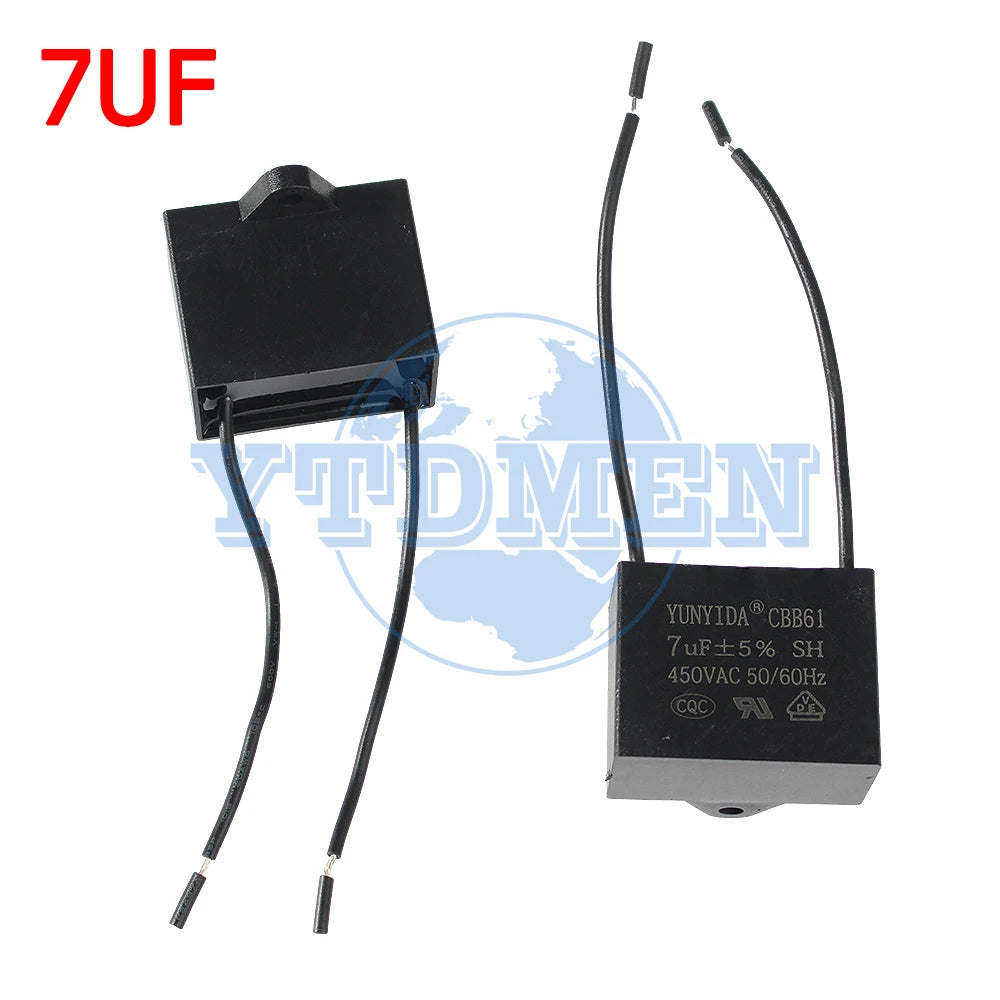 1/2/5PCS CBB61 Motor Run Capacitor 450V AC Fan Capacitors 0.8/1/1.2/1.5/1.8/2/2.5/4/5/6/8/10UF for Ceiling Fan & Air Conditioner