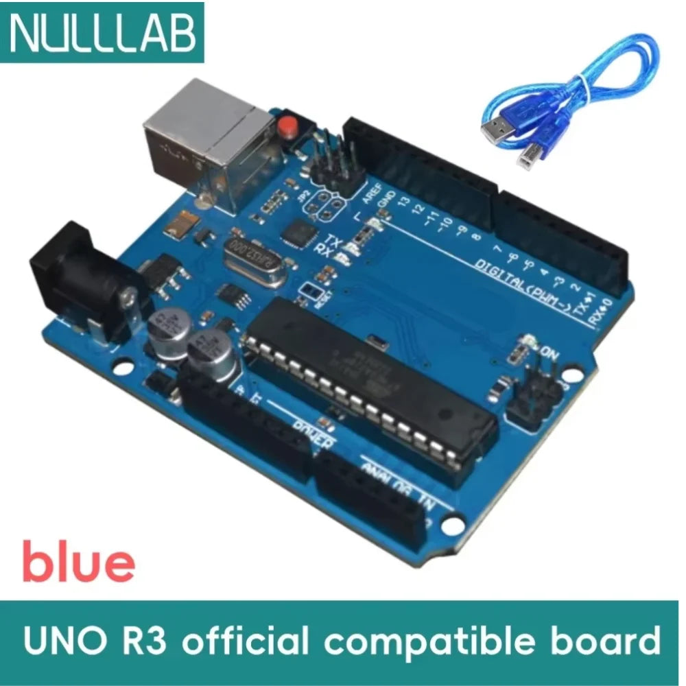 Compatible with Arduino Uno R3 Development Board ATmega328P Microcontroller Module Main Control Board Multicolor USB-B Cable