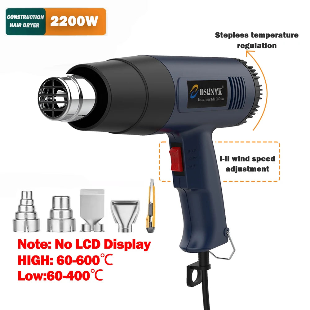 2800W Construction Thermal Dryer 220V Heat Guns Soldering Tool Temperature Adjustable Revair Hair Dryer Shrinking Wrapping Tools