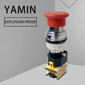 EX Emergency Stop Push Button Switch Explosion-proof Metal Aluminium Alloy Mushroom Head 4 Screws Terminals