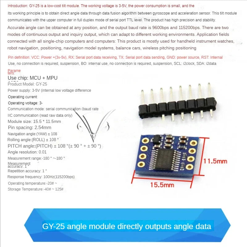 GY-521 MPU6050 Module 3D Angle Sensor 6DOF Three Six Axis Accelerometer Electronic Gyroscope