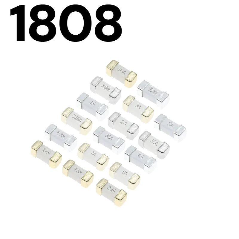 1808 125V 250V AC 0451 SMD Ultra-Rapid Fuses 0.5A 0.75A 1A 2A 3A 4A 5A 6.3A 8A 10A 12A 15A 500MA 750MA 2410 Fast Blow Fuse