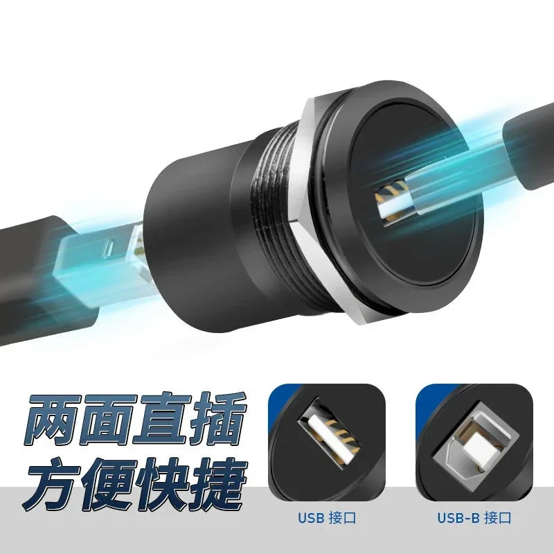 22mmc Metal Round D-type Module B-USB USB-B B-A Printing Adapter Cabinet Fast