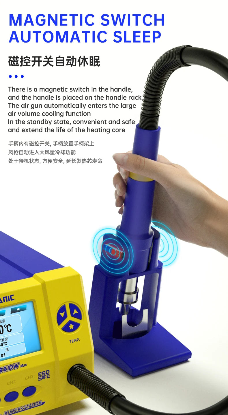 2026 MECHANIC 861DW Max Lead-free Digital Display Heat Gun 1000w High-power Adjustable Temperature Desoldering Station