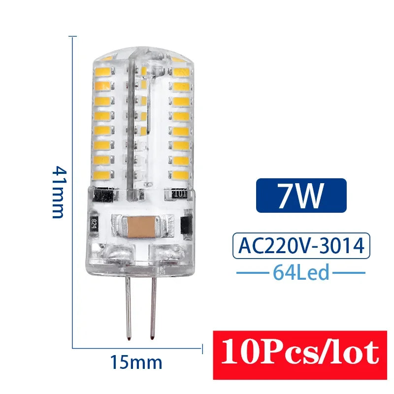 10Pcs/lot G4 LED Light Bulb 2W 3W 4W 5W 7W 9W AC DC12V 220V Corn Lamp SMD2835 Spotlight Chandelier Lighting Replace Halogen Lamp