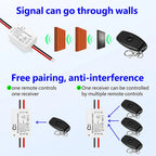 433Mhz Wireless Remote Control Switch DC 6V 12V 24V 30V 36V 10A Mini RF Relay Receiver,50m Transmitter for Pumps Light LED Fan