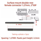 5PCS SMD SMT 2*2/3/4/5/6/7/8/10/12/20/40/50 PIN Double Row Pin Female Header 1.27MM Pitch Connector Socket 2X/6/8/10/20