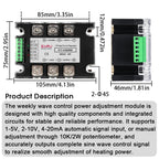 Three Phase AC Voltage Regulating Module Power Regulator Thyristor 380V Solid State Relay Dimming 25A-400A Potentiometer Control