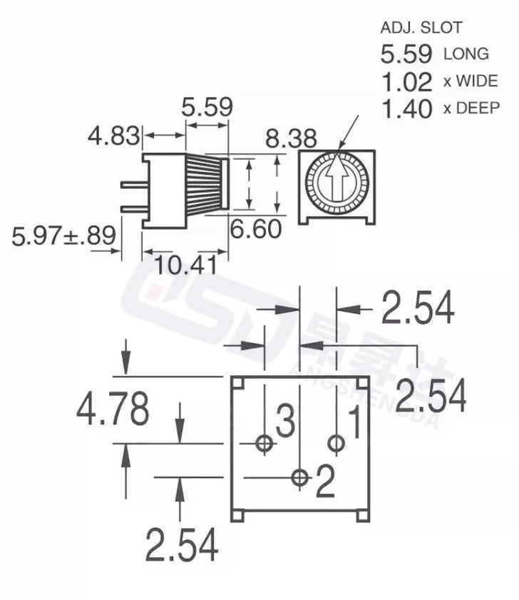 5PCS 3386P 10K 1k 2k 5k 10k 20k 50K 100K 200K 500K 1M Through Hole Trimmer Potentiometer Cermet Turn Top Adjustment