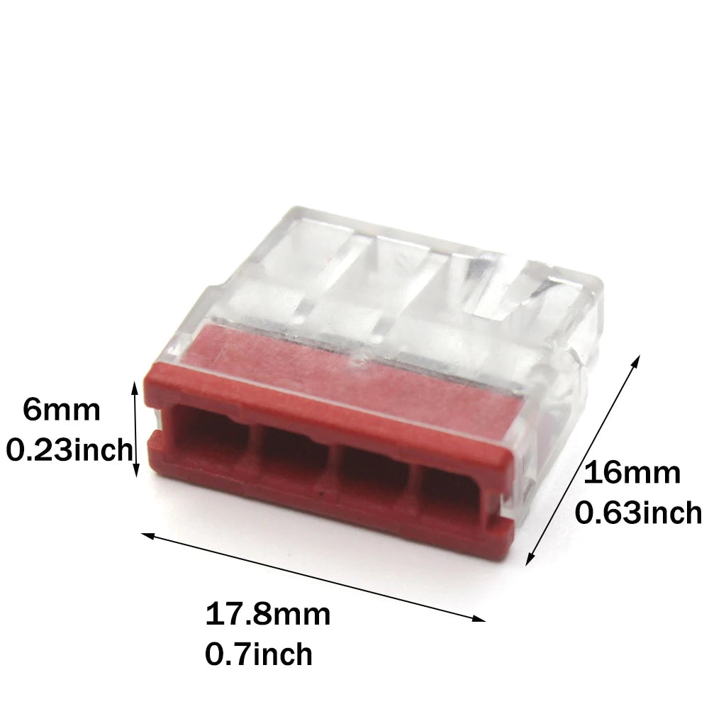 50pcs Mini Quick Wire Connectors 2/3/4/5/ Ports Terminal Block Hard Stainless Easy Electric Quick Push-In