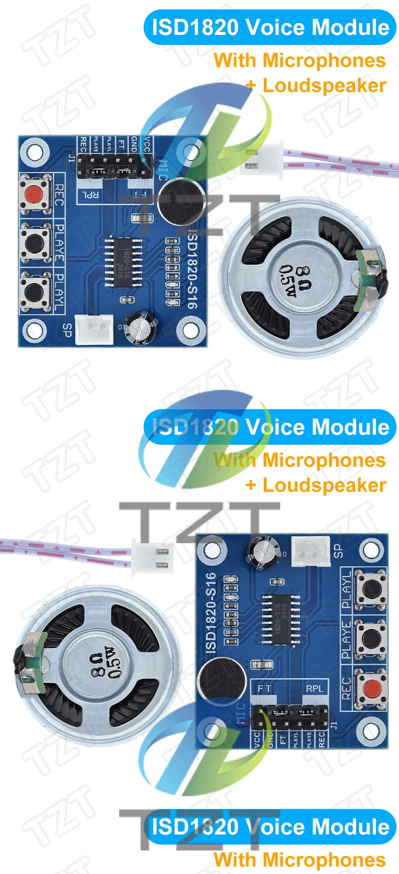 GREATZT ISD1820 recording module voice module the voice board telediphone module board with Microphones + Loudspeaker