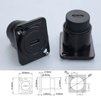 YanXI 1pc Round Socket Module D Type RJ45 Straight Through Network Type-C USB2.0 USB3.0 Connector Panel Mounting HDMI-Jack CAT6
