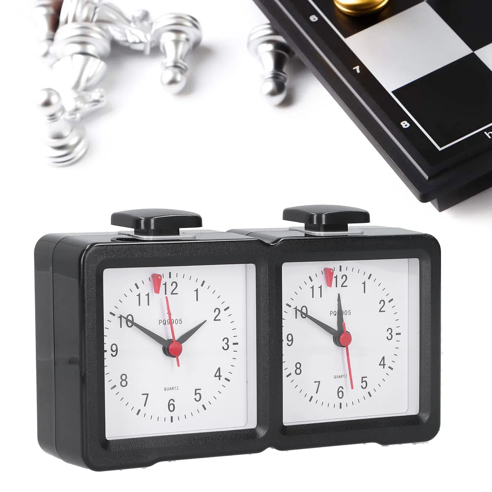 Multifunction Chess Analog Clock Count Up Count Down Timer Mute for Board Game Competition