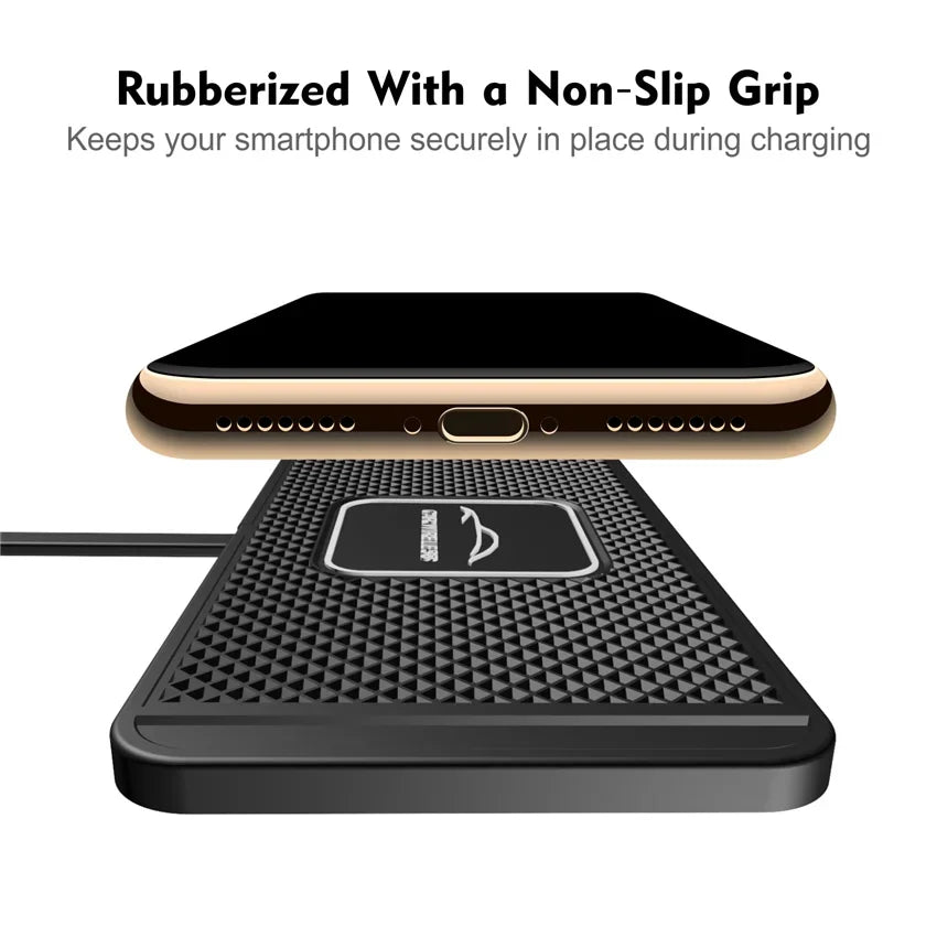 Wireless Charger Car Silicone Pad Stand For iPhone 17 16 14 13 12 Xiaomi Samsung Huawei Mobile Phone Fast Car Wireless Charging