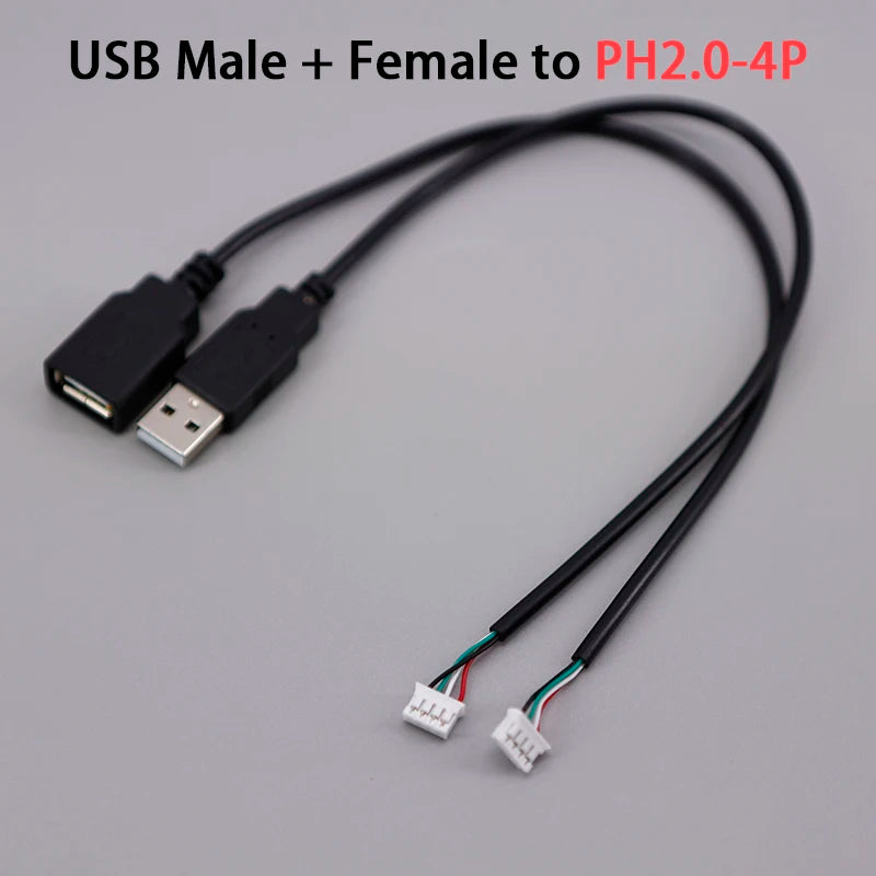 USB Male Female Terminal Data Line To Head JST 1.25/ZH1.5/PH2.0/XH2.54-4Pin Adapter Extension Touch Screen Cord