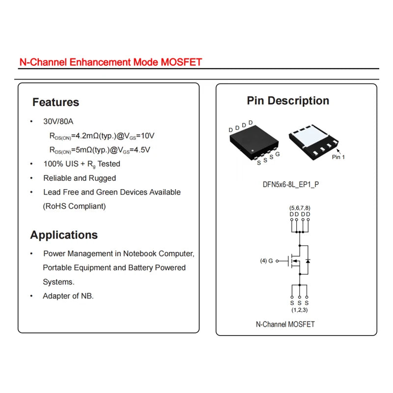 SM4336N SM4337 SM4364A SM4365N SM4370 SM4373NA SM4377N SM4378 4503NH 4504NH 4508NH N-Channel Enhancement Power Transistor MOSFET