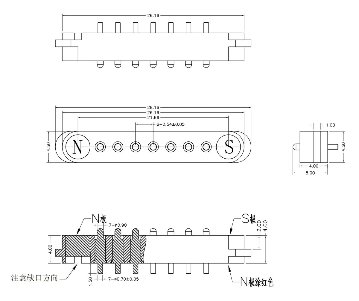 2P 3P 4P 5P 7P 8Pin DC Magnetic Pogo Pin Connector Pogopin Male Female 2A Waterproof High Current Spring Loaded Power Socket