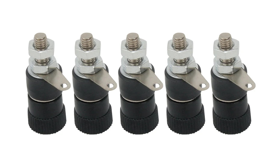 5Pcs 4mm Banana Socket Professional Binding Post Nut Banana Plug Jack Connector Nickel Plated