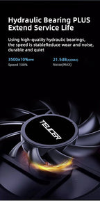 TEUCER UT-60 Slim 60mm PC Case Fan 3500RPM High Airflow CPU Cooler 6/7CM Ultra-thin Cooling Fan