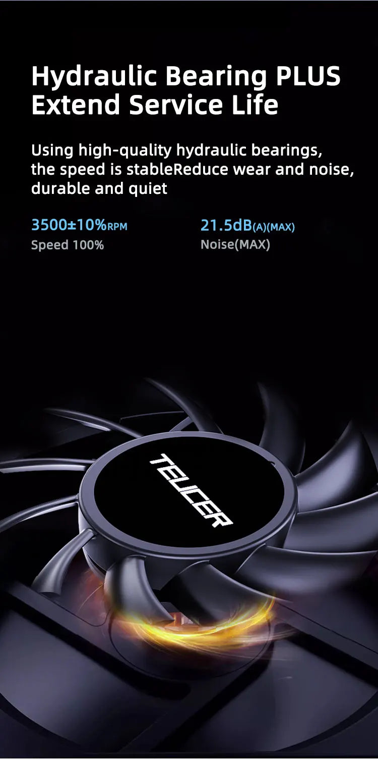 TEUCER UT-60 Slim 60mm PC Case Fan 3500RPM High Airflow CPU Cooler 6/7CM Ultra-thin Cooling Fan