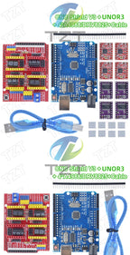 TZTUNO R3 Shield V3 Engraving Machine 3D Printe+ 4pcs DRV8825 Or A4988 Driver Expansion Board For Arduino With USB Cable