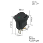 1PCS ON/OFF Round Rocker Switch LED illuminated Car 12V 24V / 6A 250V / 10A 125V 2/3/4PIN Switch 20MM