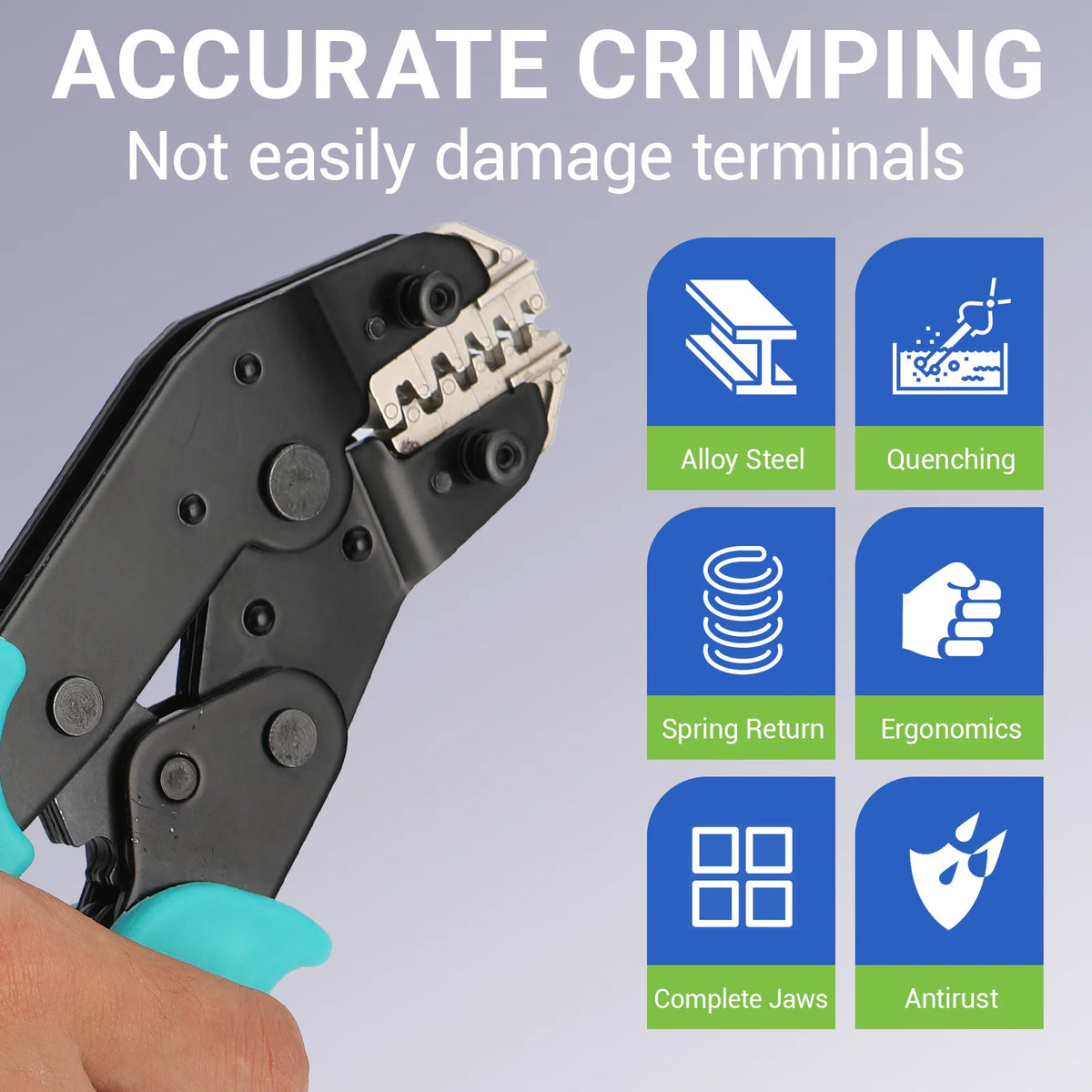 Crimping Tool Set Electrician Tools Quick Change Jaws For Crimp Terminals Dupont JST Non Insulated Open Barrel Ferrule Solar MC4